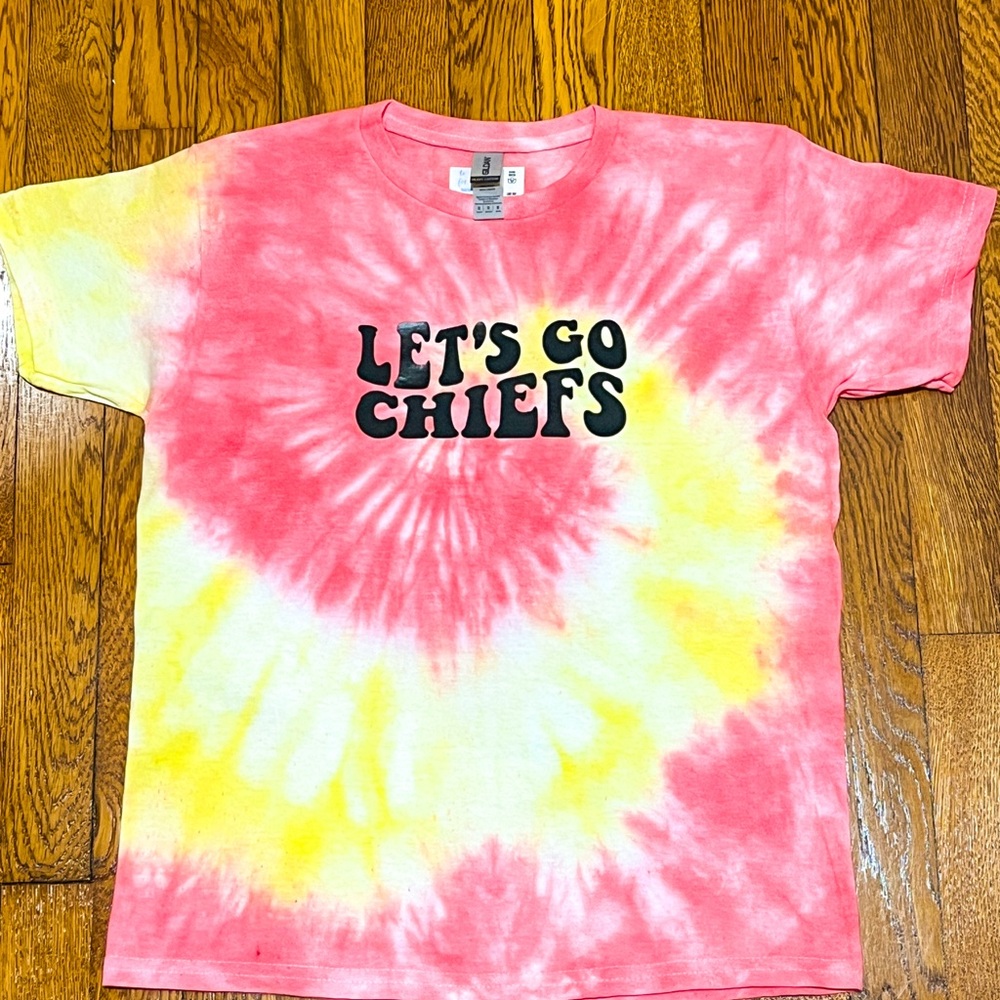 NWOT Let's Go Chiefs Tie-Dye Kids T-Shirt